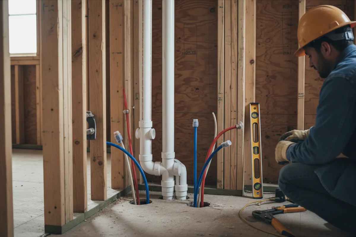 Drain and supply rough-in during Drain Cleaning in Penhook